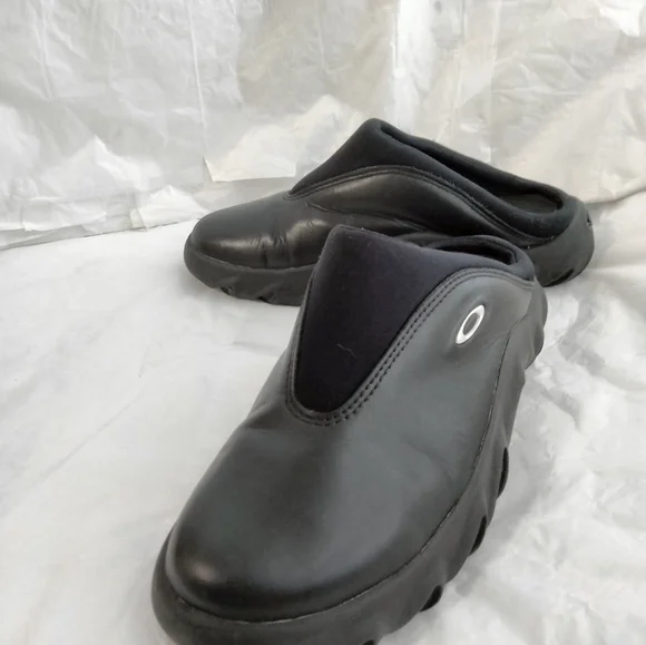 Vtg Oakley Bobbie Black Clogs Leather Womens 8.5 Rare - Picture 3 of 16